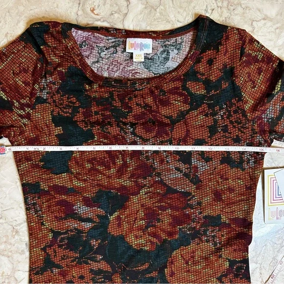 NWT LuLaRoe Julia Orange Floral Body-Con Dress Size XXS - Picture 9 of 15